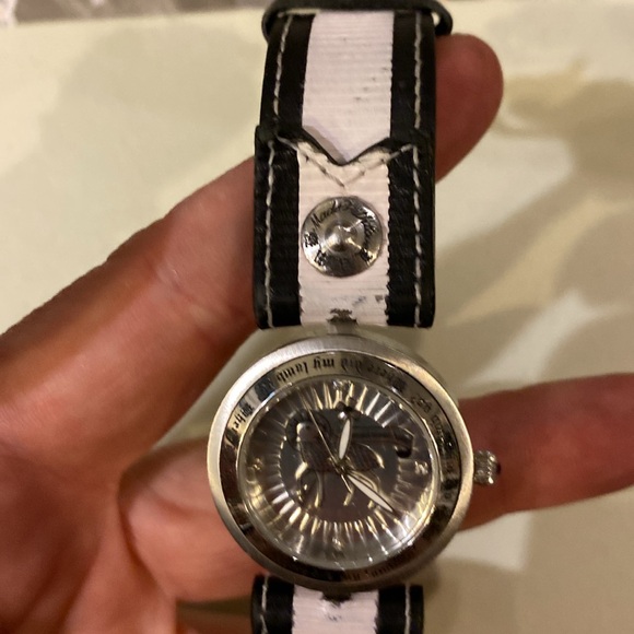 L.A.M.B. x Gwen Stefani Leather & Silver Coin Dial Rocker Quartz Watch - Picture 6 of 10